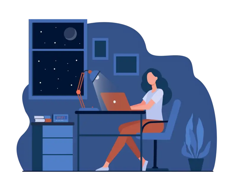 Working late illustration
