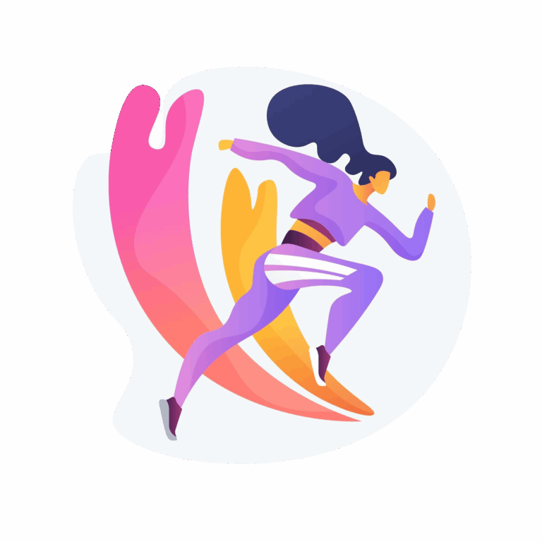Runner illustrating speed